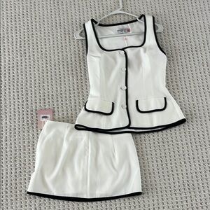 Hello Molly White Mini Skirt Set